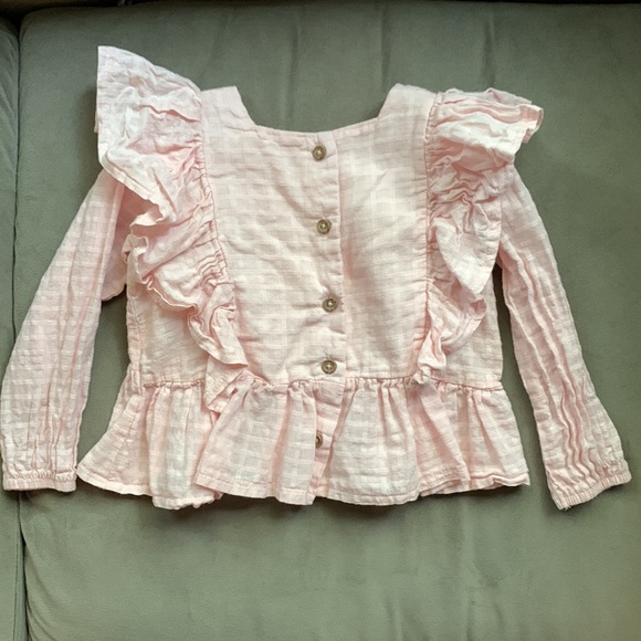 2/$25 Jessica Simpson Embroidered Florian Plaid Blouse with Ruffles - Picture 3 of 6